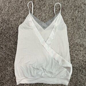 Vintage Y2K White Silver Metallic Cami Indie Glam‎ Top Goth Fairy Sleaze S